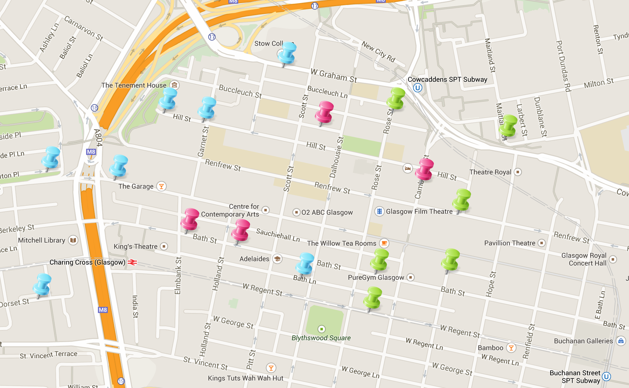 map with pins