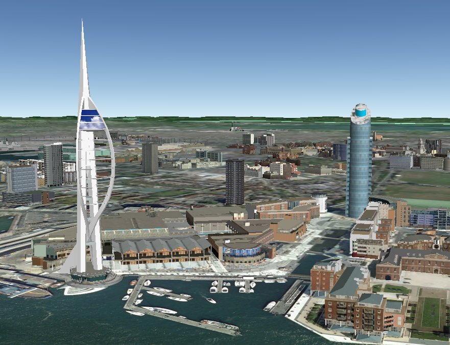 3d view around Portsmouth Gunwharf Quays