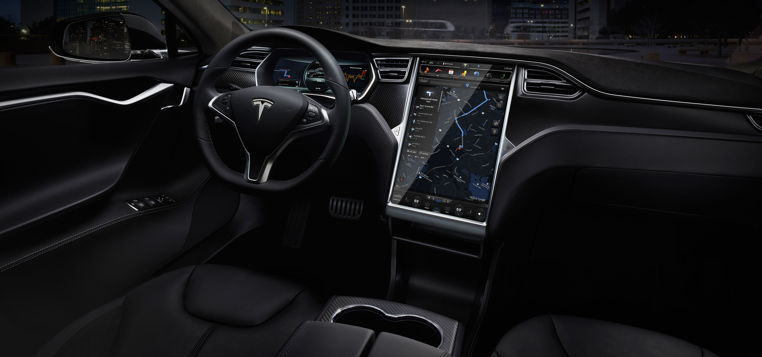 Interior of Tesla Model S
